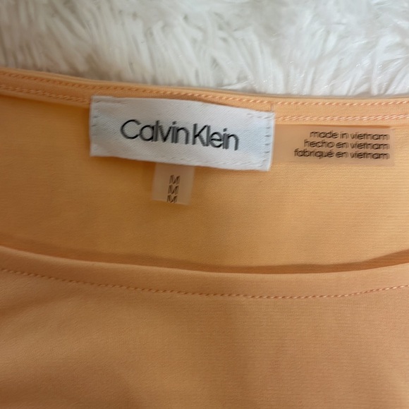 Calvin Klein Gathered at one side Peach Top Sz M - Picture 3 of 9